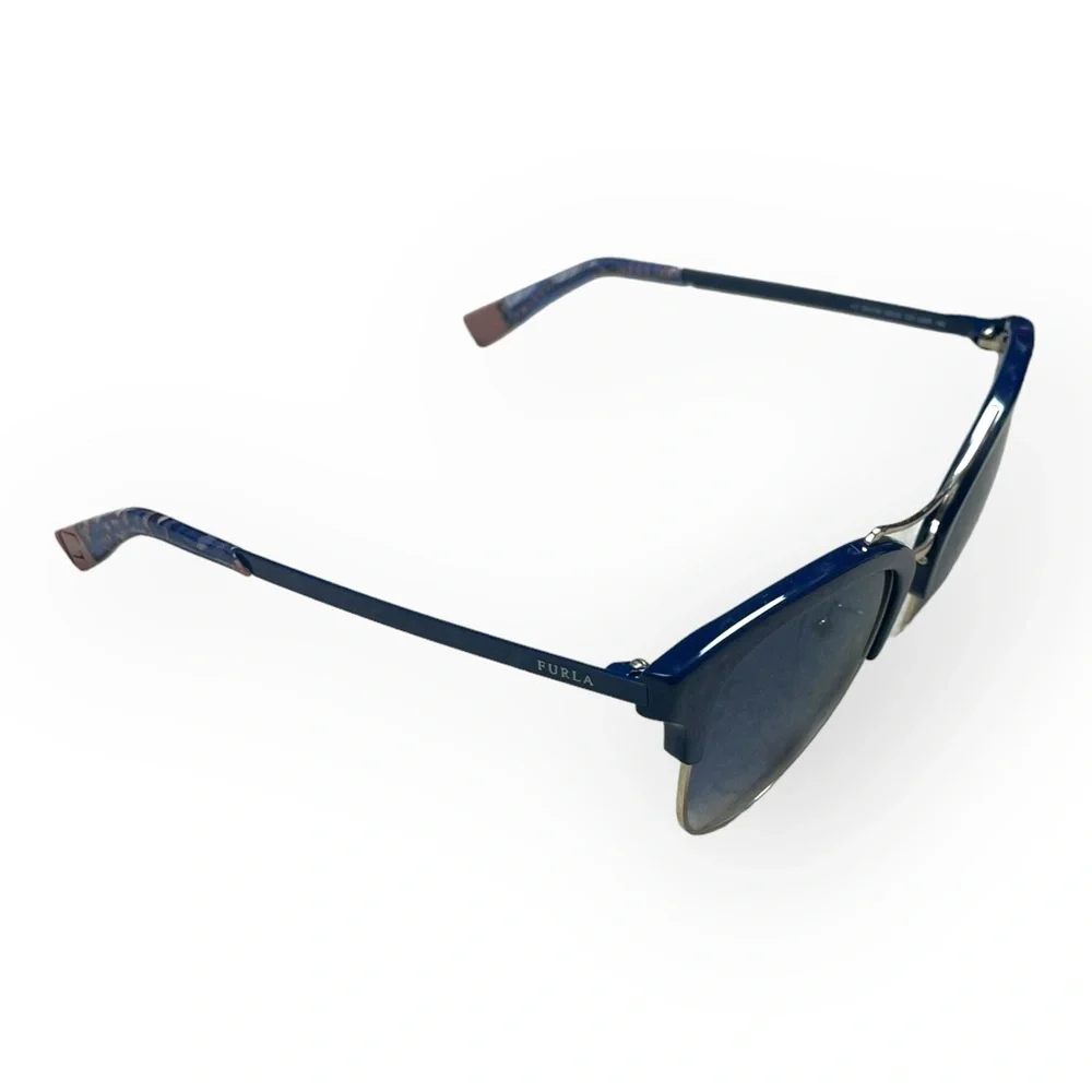 Furla Women's Sunglasses SFU138 Blue Gray Fashion Cat Eye Brand new with Case